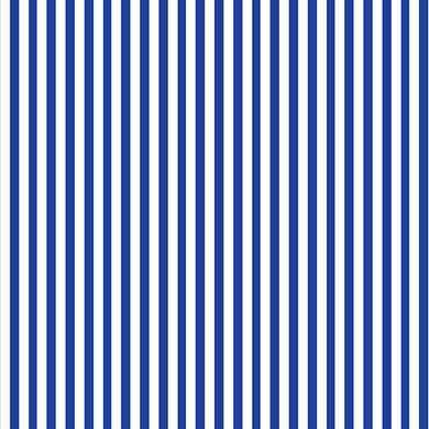 Candy Stripe Cotton Fabric Sample - Royal Blue