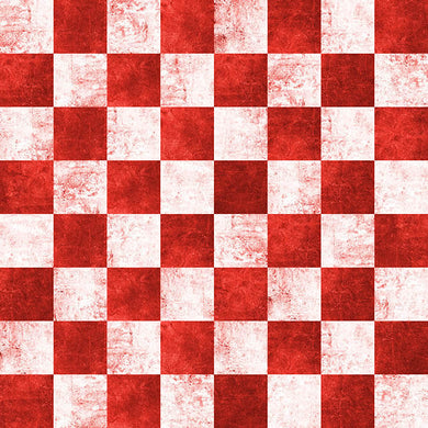 Checkers Cotton Fabric Sample - Red