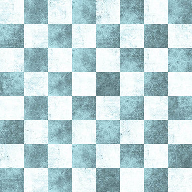 Checkers Cotton Fabric Sample - Aqua