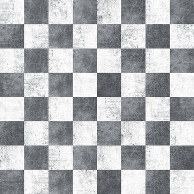 Checkers Cotton Fabric Sample - Grey