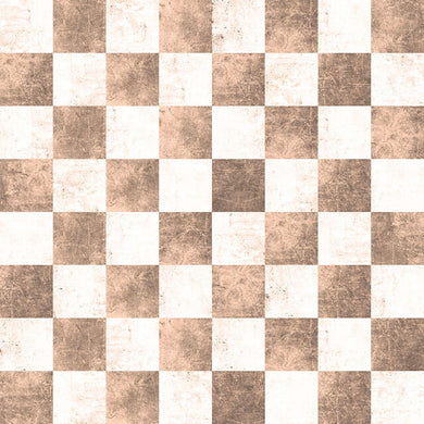 Checkers Cotton Curtain Fabric - Rose Gold