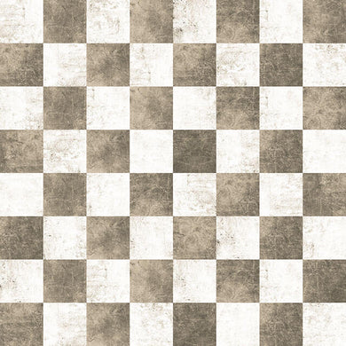 Checkers Cotton Curtain Fabric - Stone