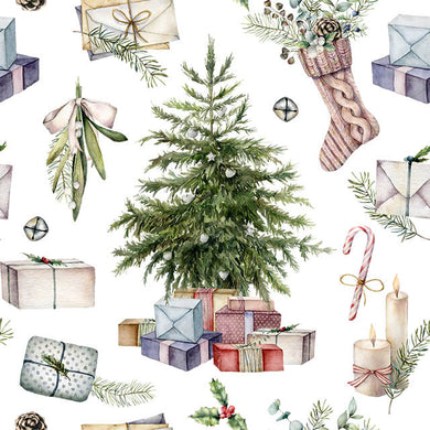 Christmas Presents Cotton Curtain Fabric - Multi