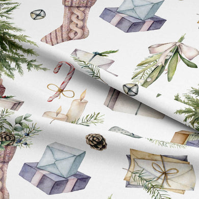 Christmas Presents Cotton Curtain Fabric - Multi