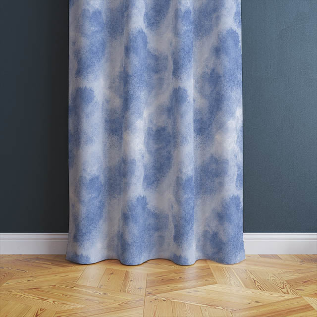 Cloud Cotton Curtain Fabric - Blue
