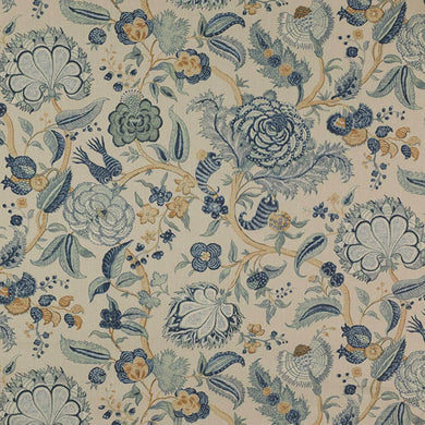 Colefax &amp; Fowler Colmar F3234/05 1 m Leinen-Rollenende – Blau