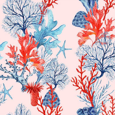 Coral Cotton Fabric Sample - Pink