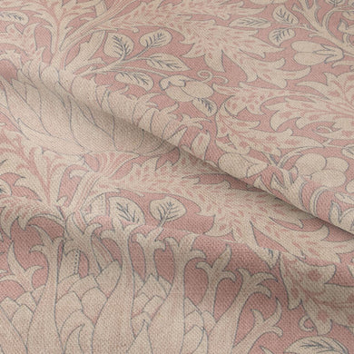Cynara Flower Linen Curtain Fabric - Pink