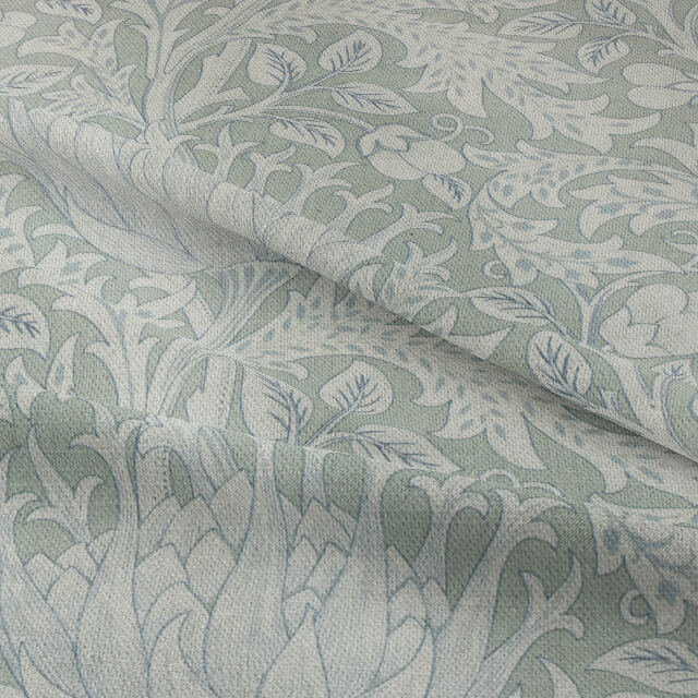 Cynara Flower Linen Curtain Fabric - Sage