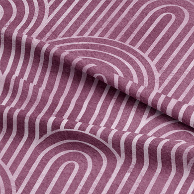 Deco Arches Linen Curtain Fabric - Mauve