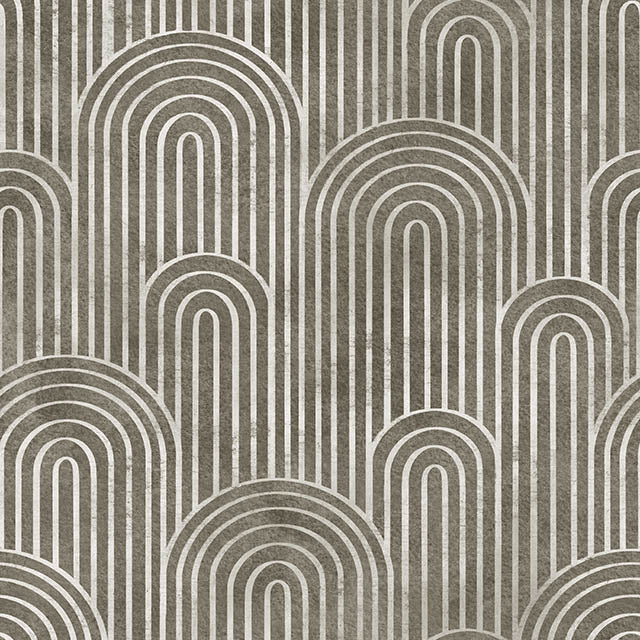 Deco Arches Linen Curtain Fabric - Stone