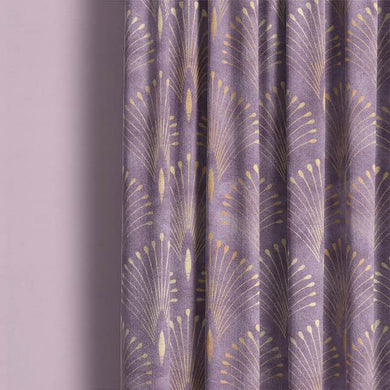 Deco Plume Linen Curtain Fabric - Amethyst