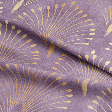 Deco Plume Linen Curtain Fabric - Amethyst