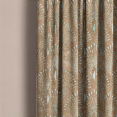Deco Plume Linen Curtain Fabric - Bronze
