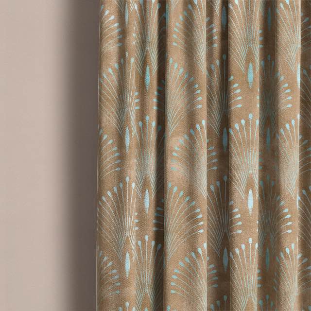 Deco Plume Linen Curtain Fabric - Bronze