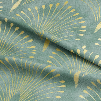 Deco Plume Linen Curtain Fabric - Green