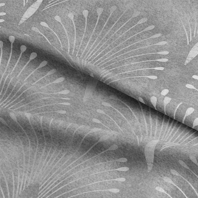Close-up of the luxurious linen texture of Deco Plume Linen Curtain Fabric - Pewter