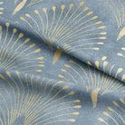 Elegant and luxurious linen curtain fabric in Wedgewood blue color