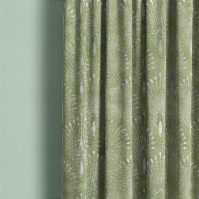 Deco Plume Linen Curtain Fabric - Willow