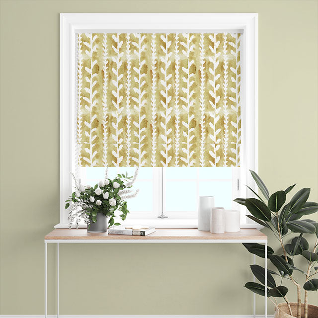 Delilah Cotton Curtain Fabric - Gold