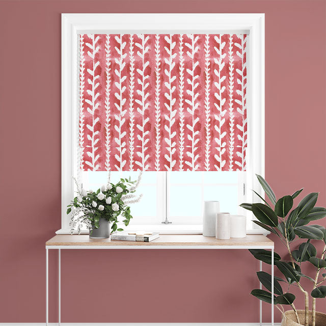 Luxurious Delilah Cotton Curtain Fabric in bold red color