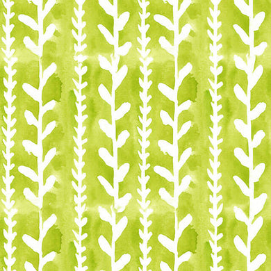Delilah Cotton Curtain Fabric - Lime Green in a modern living room setting