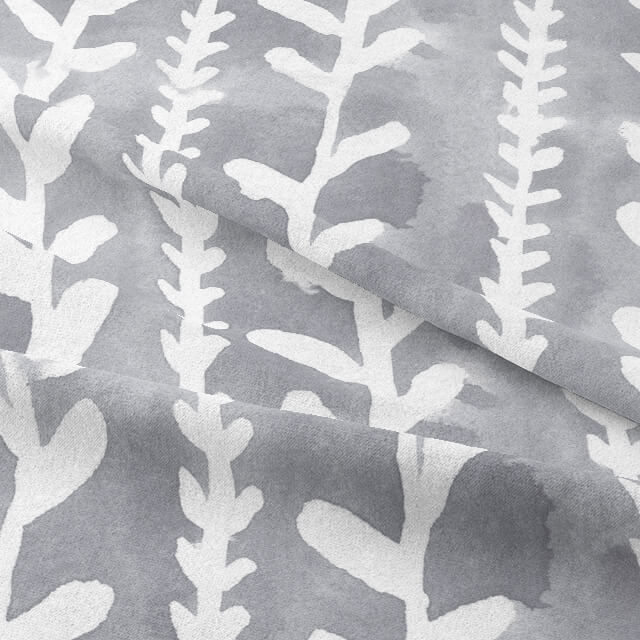 Delilah Cotton Curtain Fabric - Silver, featuring a soft and smooth texture with a subtle sheen for a touch of sophistication