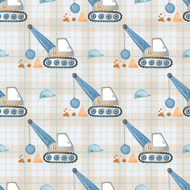 Demolition Ball Cotton Fabric Sample - Grey