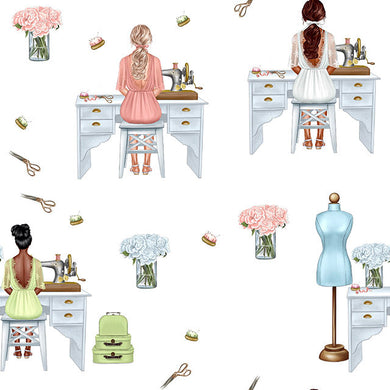 Dressmaker Cotton Fabric Sample - White
