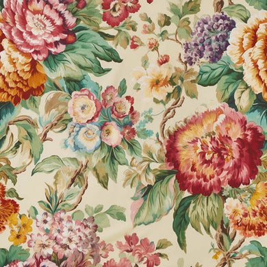 Elegant Blooms Linen Curtain Fabric Sample - Summer