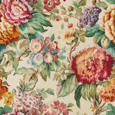 Elegant Blooms Linen Curtain Fabric - Summer