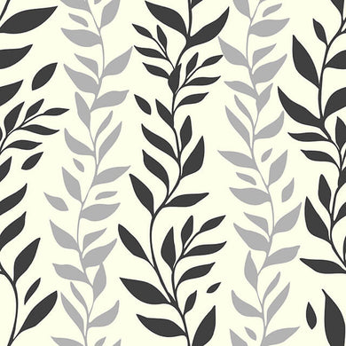 Foliage Cotton Curtain Fabric in Black, 100% Natural Cotton Material, Elegant and Versatile Design