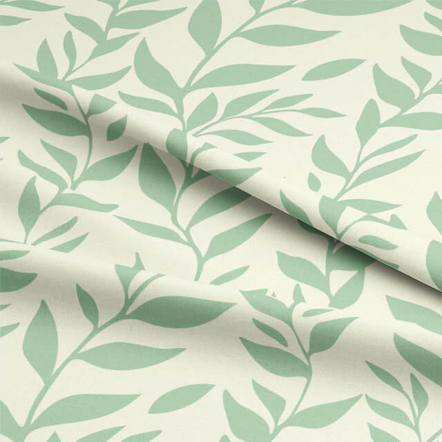 Elegant and stylish duck egg blue foliage cotton curtain fabric