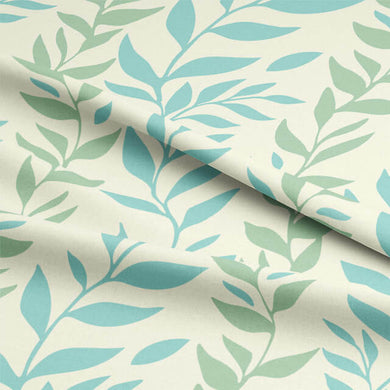 Beautifully designed Foliage Cotton Curtain Fabric in Juniper, adds a touch of nature