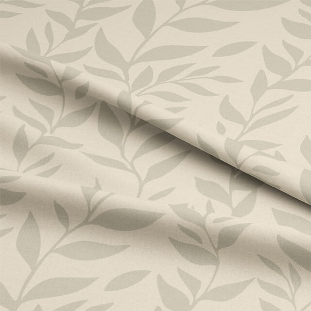  Beautiful cream-colored fabric featuring delicate leaf pattern 