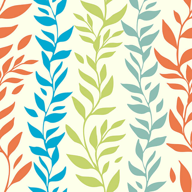 Foliage Cotton Curtain Fabric - Terracotta