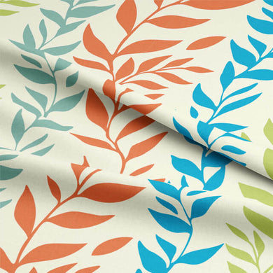 Foliage Cotton Curtain Fabric - Terracotta