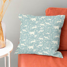 Elevate your home decor with this enchanting Forest Friends Linen Curtain Fabric in the serene and timeless Wedgewood shade