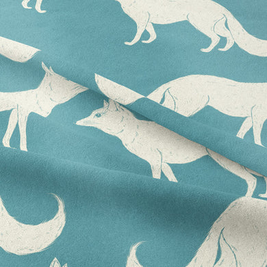 Foxy Linen Curtain Fabric - Teal