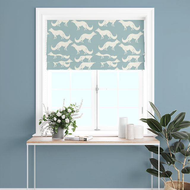 Soft and flowing Foxy Linen Curtain Fabric in stunning Wedgewood color