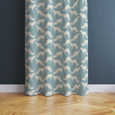 High quality Foxy Linen Curtain Fabric in lovely Wedgewood hue