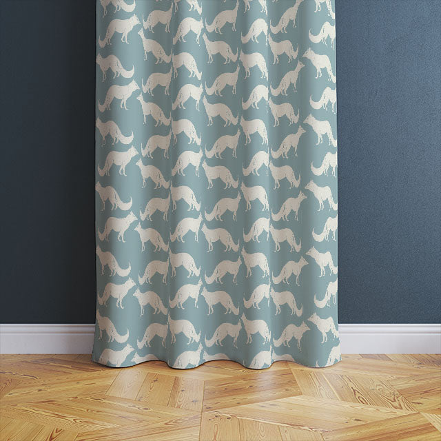 Foxy Linen Curtain Fabric - Wedgewood