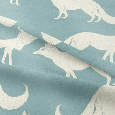 Luxurious and durable Foxy Linen Curtain Fabric in Wedgewood shade