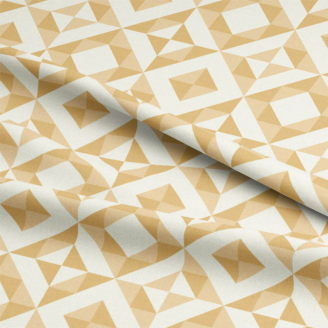 Modern and stylish beige cotton curtain fabric with geometric design