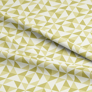 Close up of Fennel colored Geometry Cotton Curtain Fabric texture