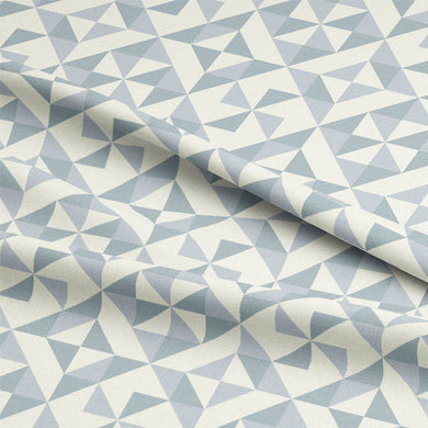 Geometry Cotton Curtain Fabric - Grey