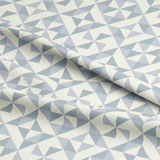 Geometry Cotton Curtain Fabric - Grey