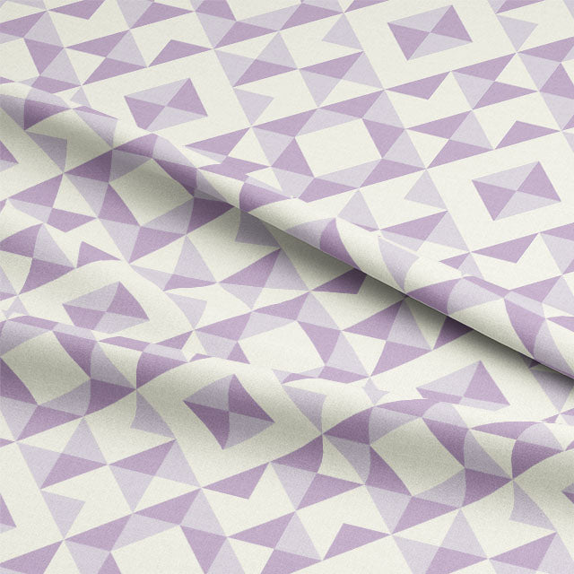 Close-up of Lilac Geometry Cotton Curtain Fabric texture, adding elegance to any room