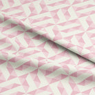 Soft and Durable Pink Curtain Fabric with Geometric Pattern