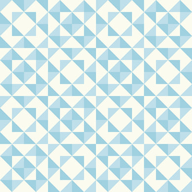Geometry Cotton Fabric Sample - Blue